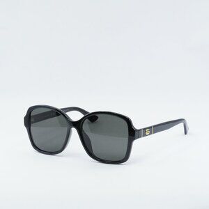 Gucci GG0765SA 002 Sunglasses Black Butterfly Frame, Grey Lenses